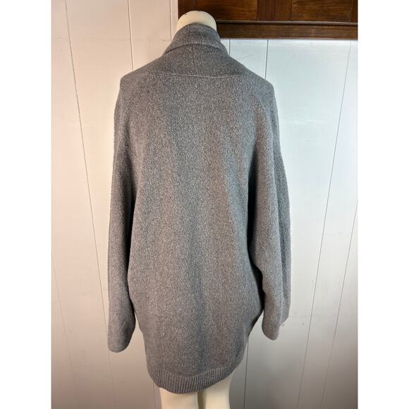 VINCE TEXTURED OPEN FRONT KNIT CARDIGAN LIGHT HEATHER GREY Cotton Blend. Size XS - Picture 4 of 6